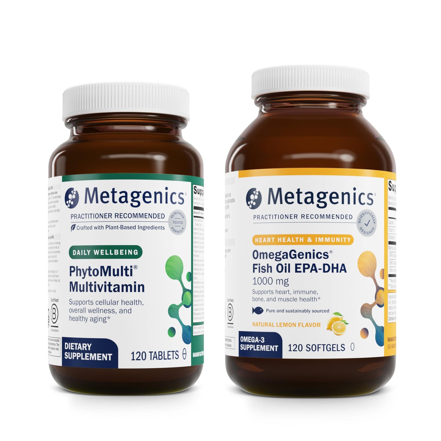 Metagenics OmegaGenics EPA-DHA 10000 & PhytoMulti Without Iron Tablets 180