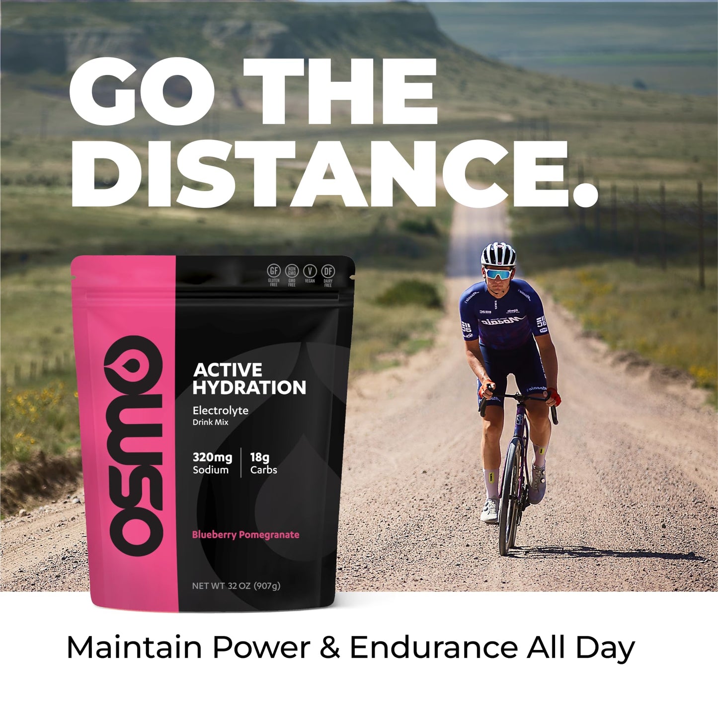 Osmo Active Hydration Electrolyte Powder Blueberry Flavor, 32 Servings