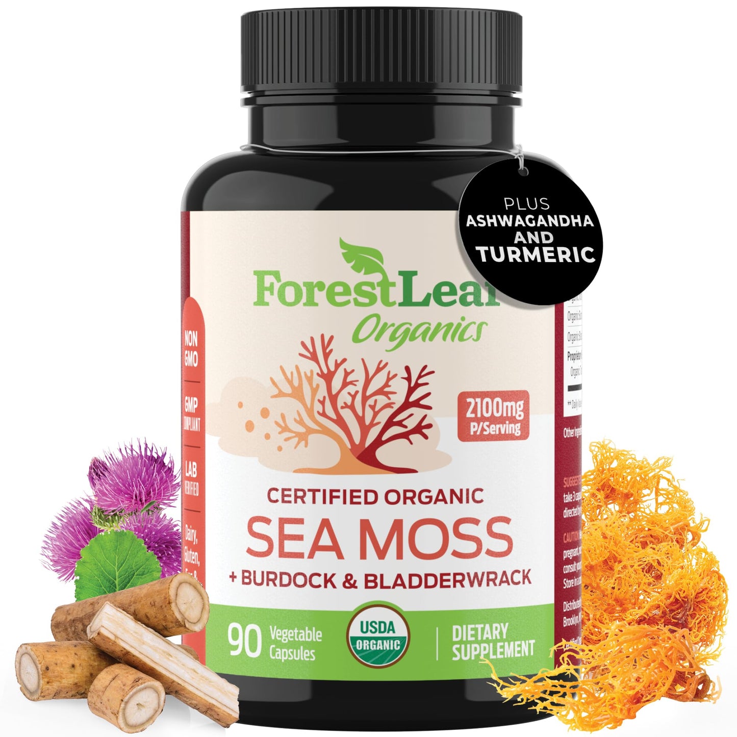 ForestLeaf Organic Irish Sea Moss Capsules 90 Count