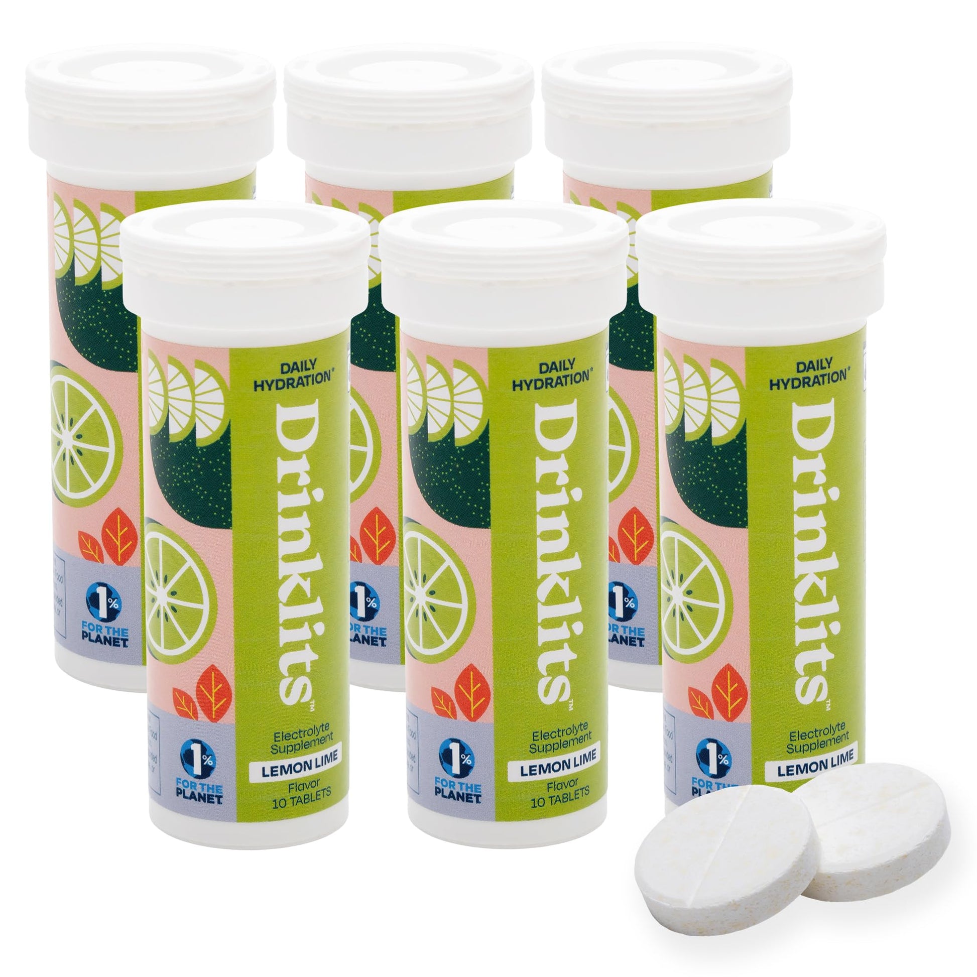 Drinklits Lemon Lime Electrolyte Fizzy Hydration Tablets, 60 Tablets