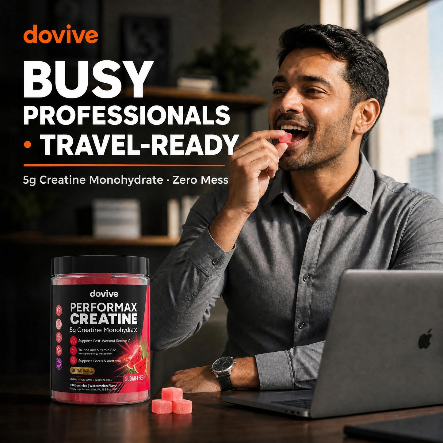 DOVIVE Creatine Monohydrate Gummies 5000mg, 120 Gummies