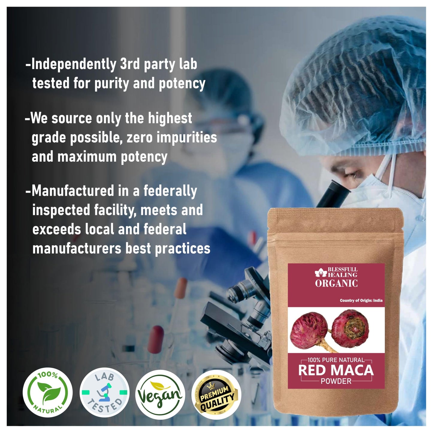 Blessfull Healing Organic Red Maca Powder 10.58 oz