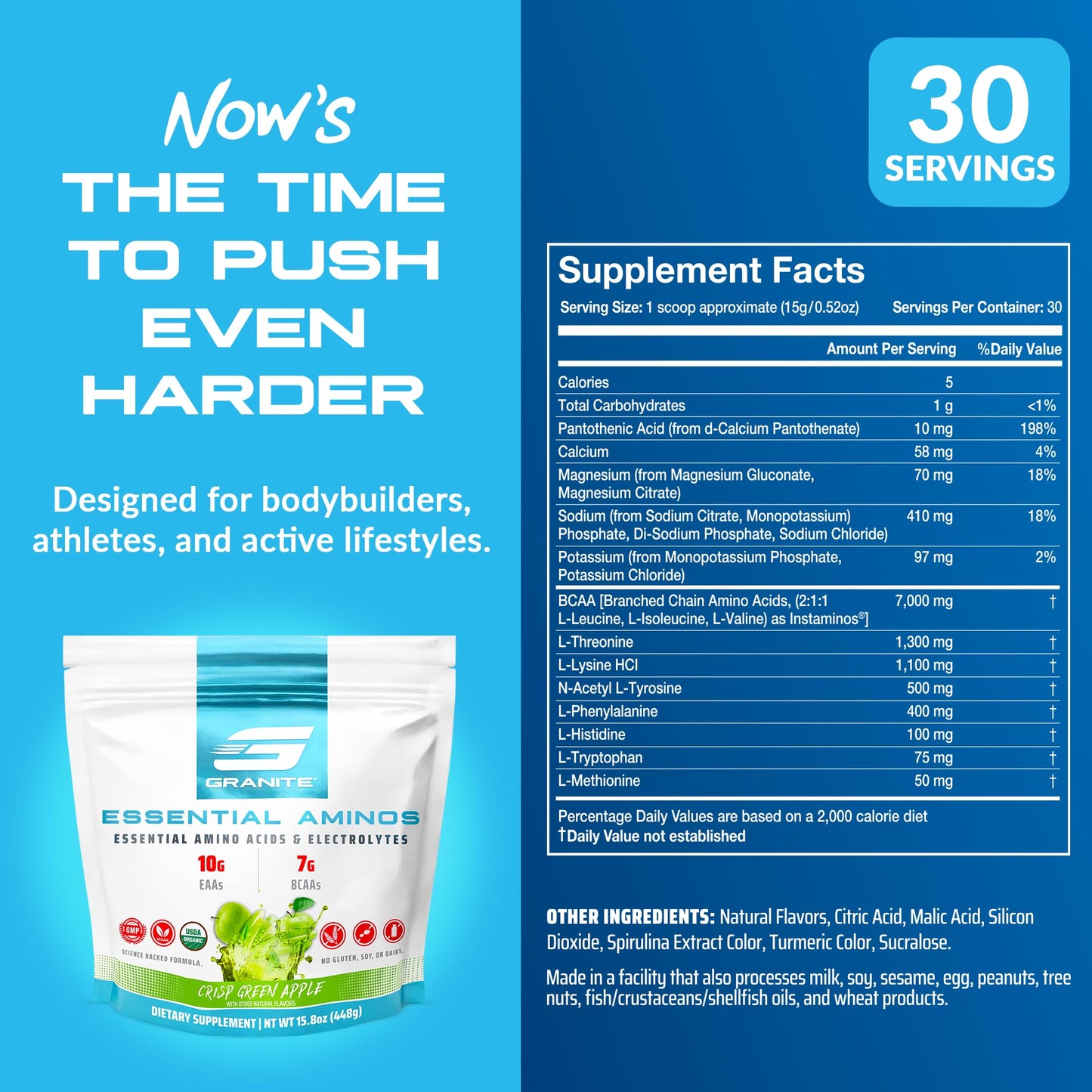 Granite Supplements Essential Amino Acids Powder, 15.8 Ounce