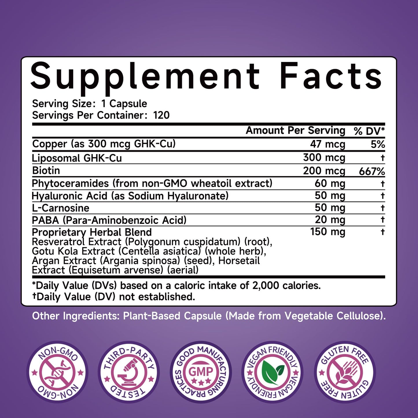 Ewecxine GHK-Cu Copper Peptide Supplement Liposomal Formula Capsule, 120 Capsules