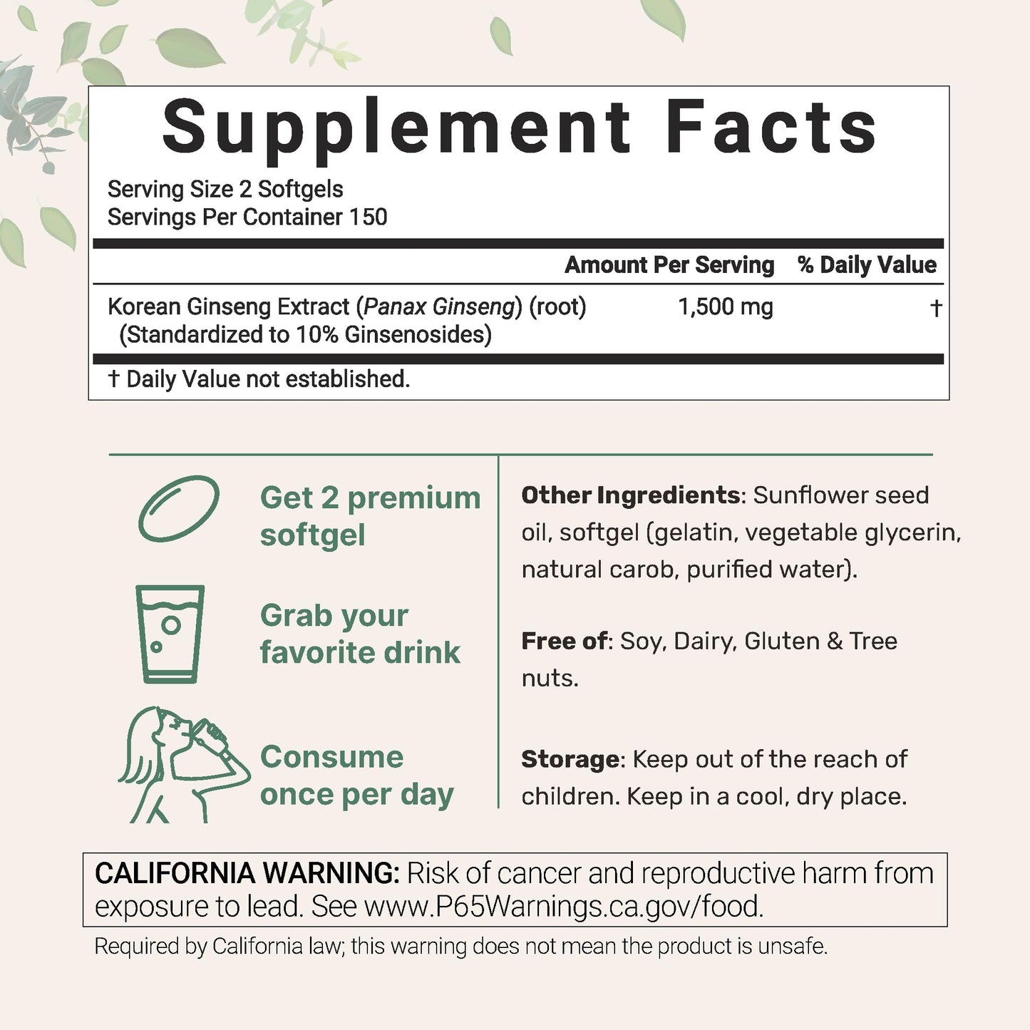 Micro Ingredients Red Panax Ginseng Supplement Capsule 300