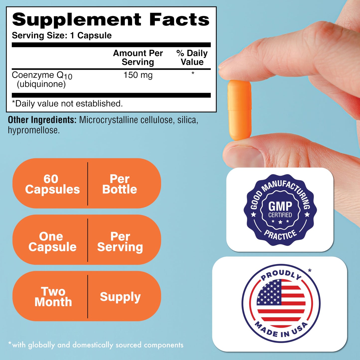 Health Thru Nutrition CoQ-10 150mg Capsule, 60 Count