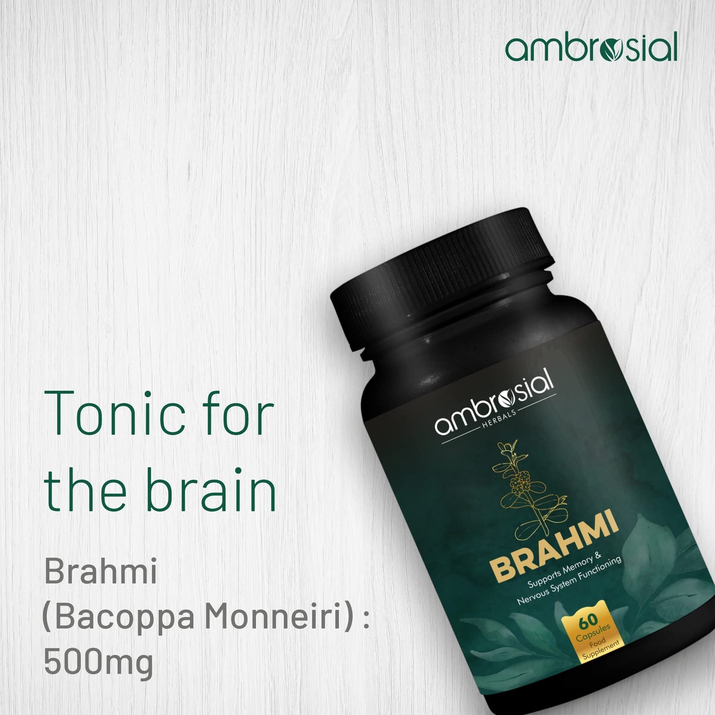 AMBROSIAL Brahmi 500 mg, 60 Capsules