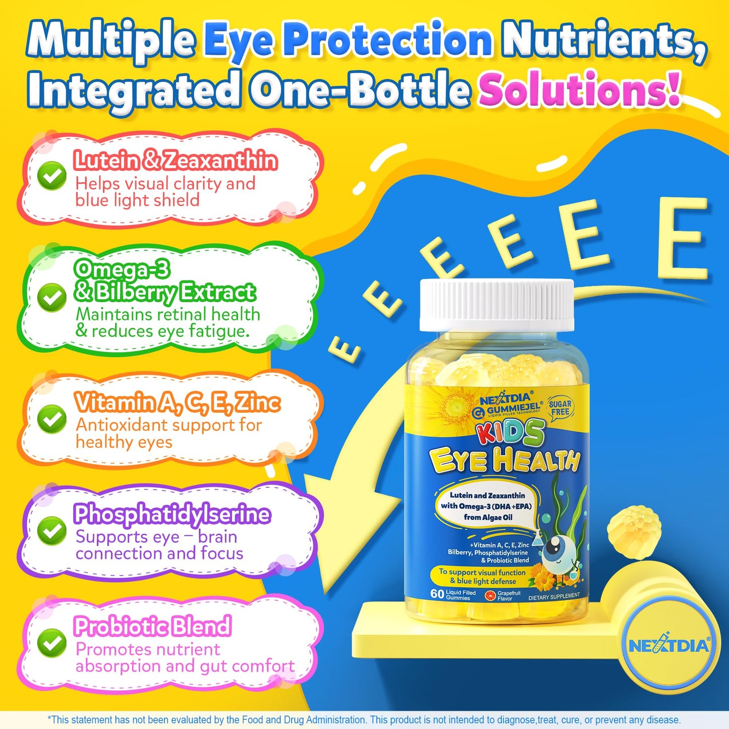Nextdia Lutein Gummies for Kids, 60 Gummies