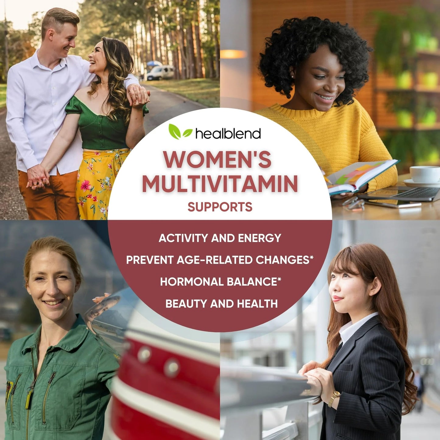Healblend Women's Multivitamin with Biotin (Without Iron), 60 Capsules