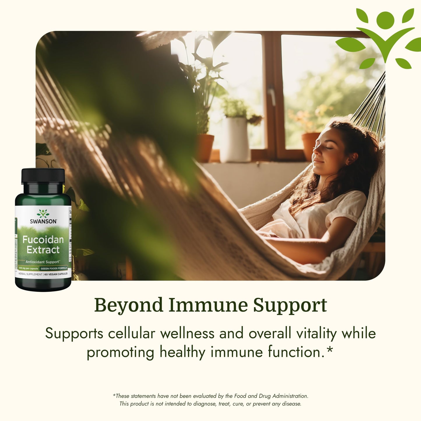 Swanson Maximum Strength Fucoidan Extract Immune Support Supplement - 500 mg (60 Vegan Capsules)