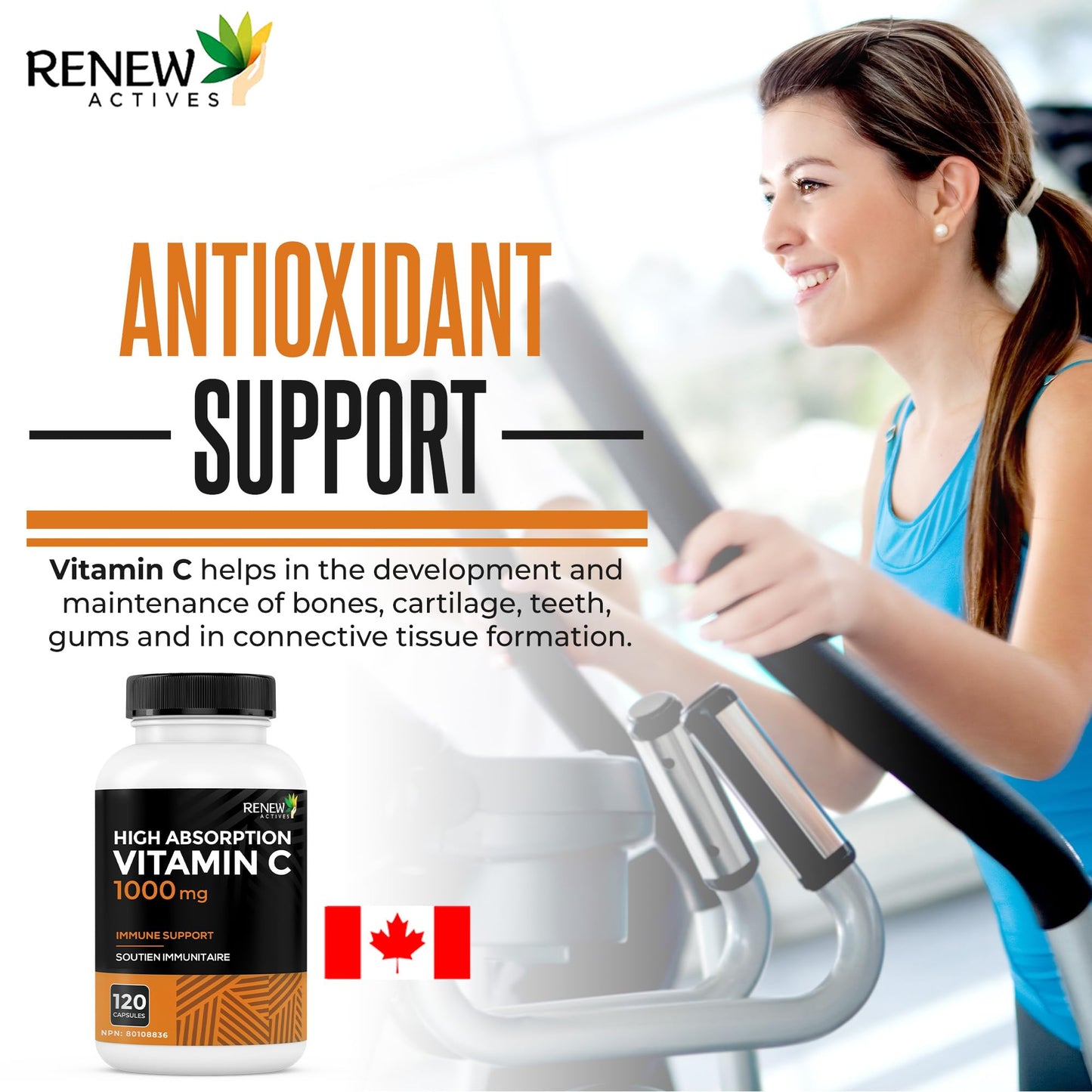 Renew Actives Vitamin C 1000mg Capsules, 120 Count