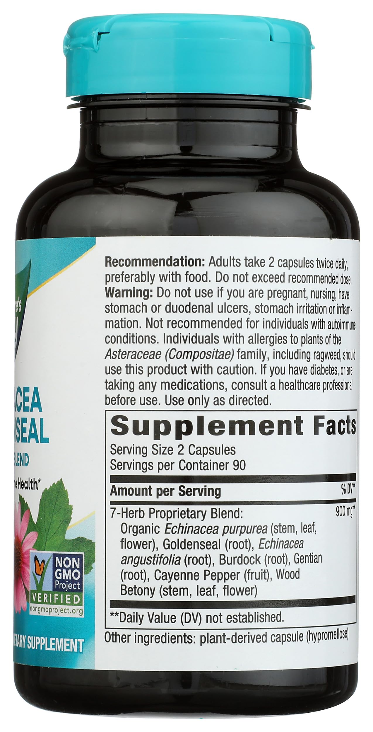 Nature's Way Echinacea Goldenseal 450mg Capsules, 180 Count