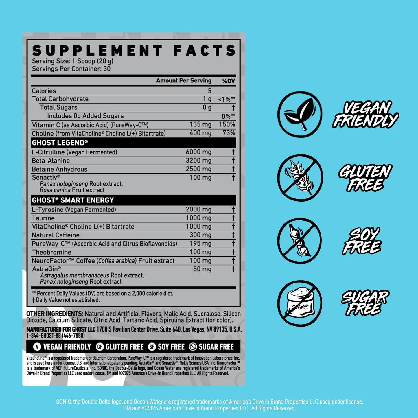 GHOST Legend Pre-Workout Powder 21.2 oz