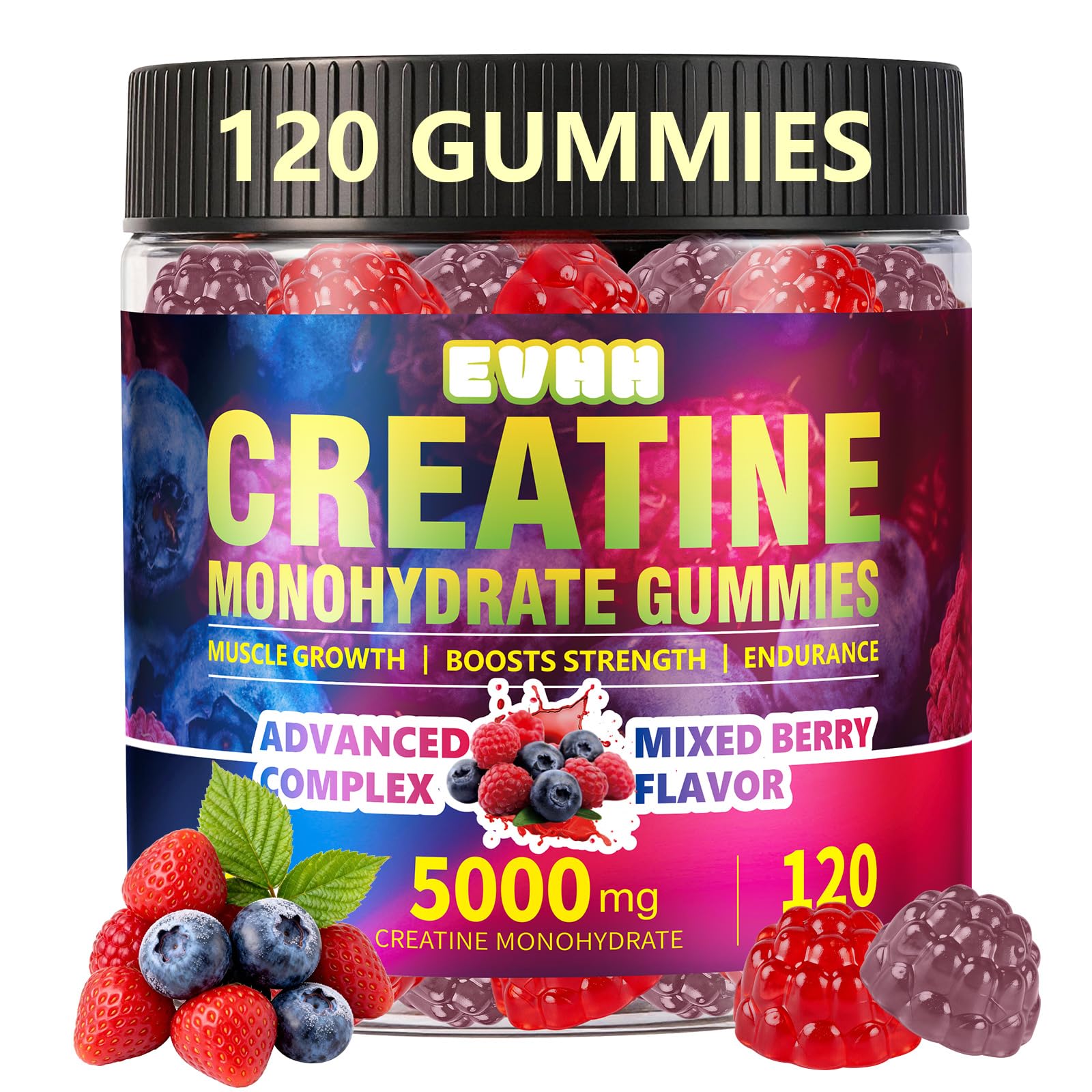 EVHH Creatine Monohydrate Gummies 120 Gummies