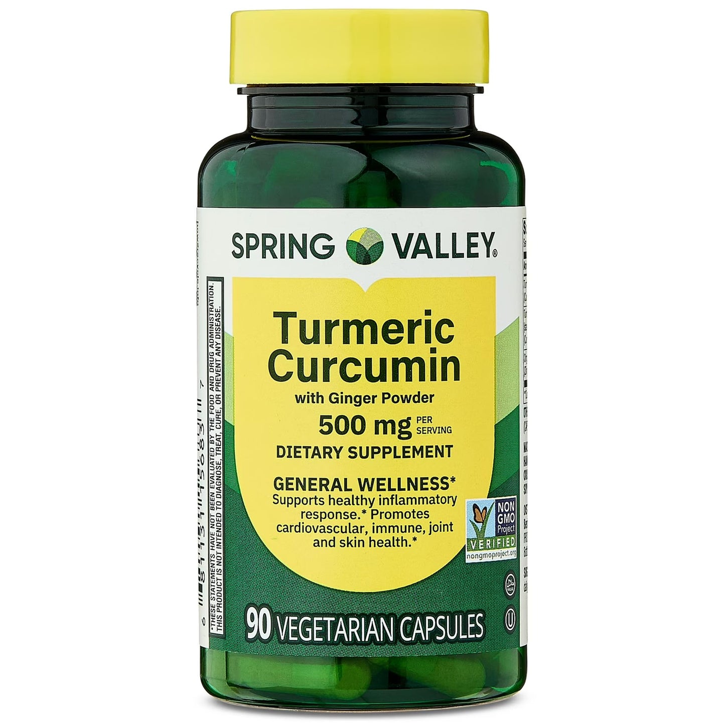 Generic Turmeric Curcumin with Ginger Powder 500 mg Capsules, 90 Count