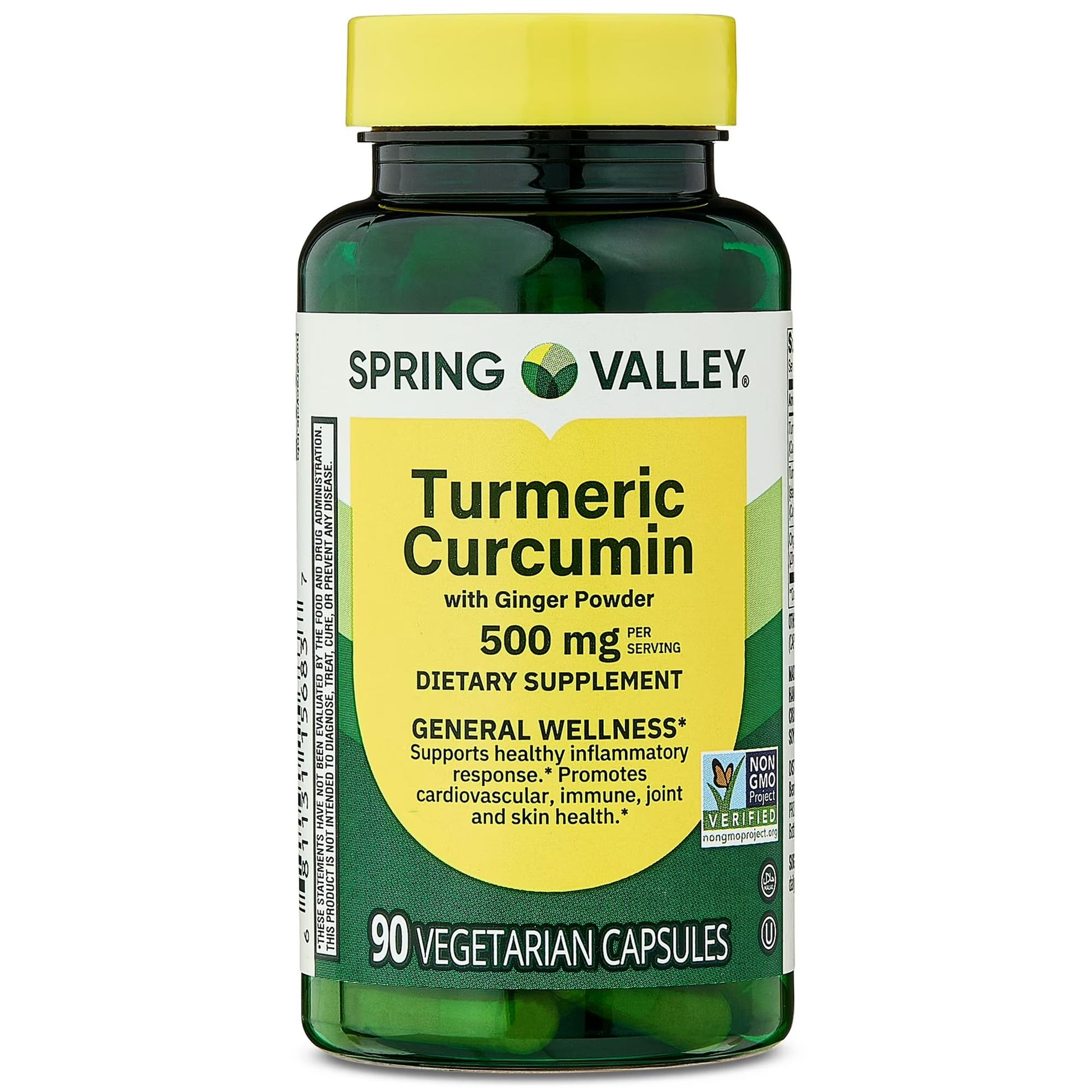 Generic Turmeric Curcumin with Ginger Powder 500 mg Capsules, 90 Count