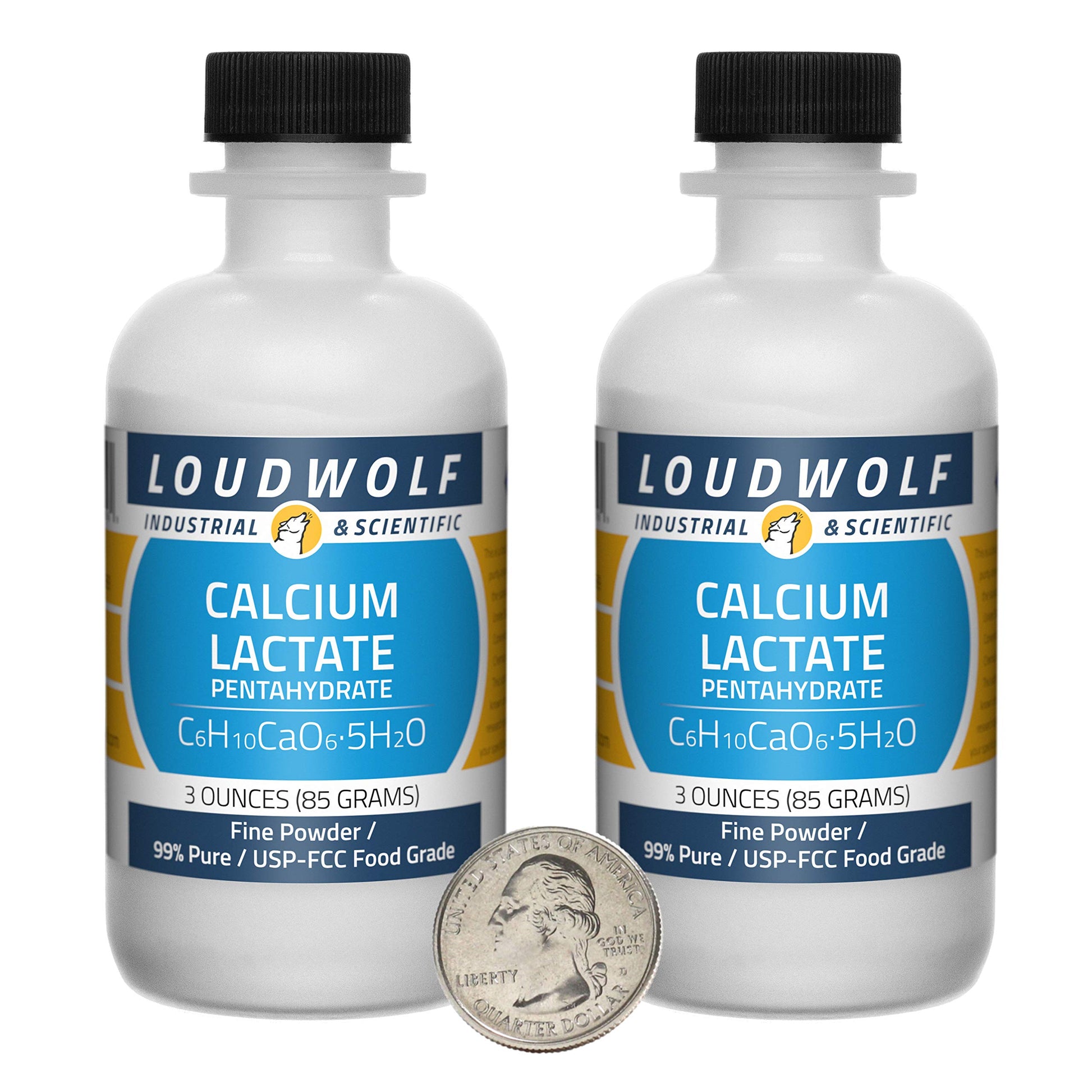 Loudwolf Calcium Lactate Powder, 6 Ounces, 2 Bottles