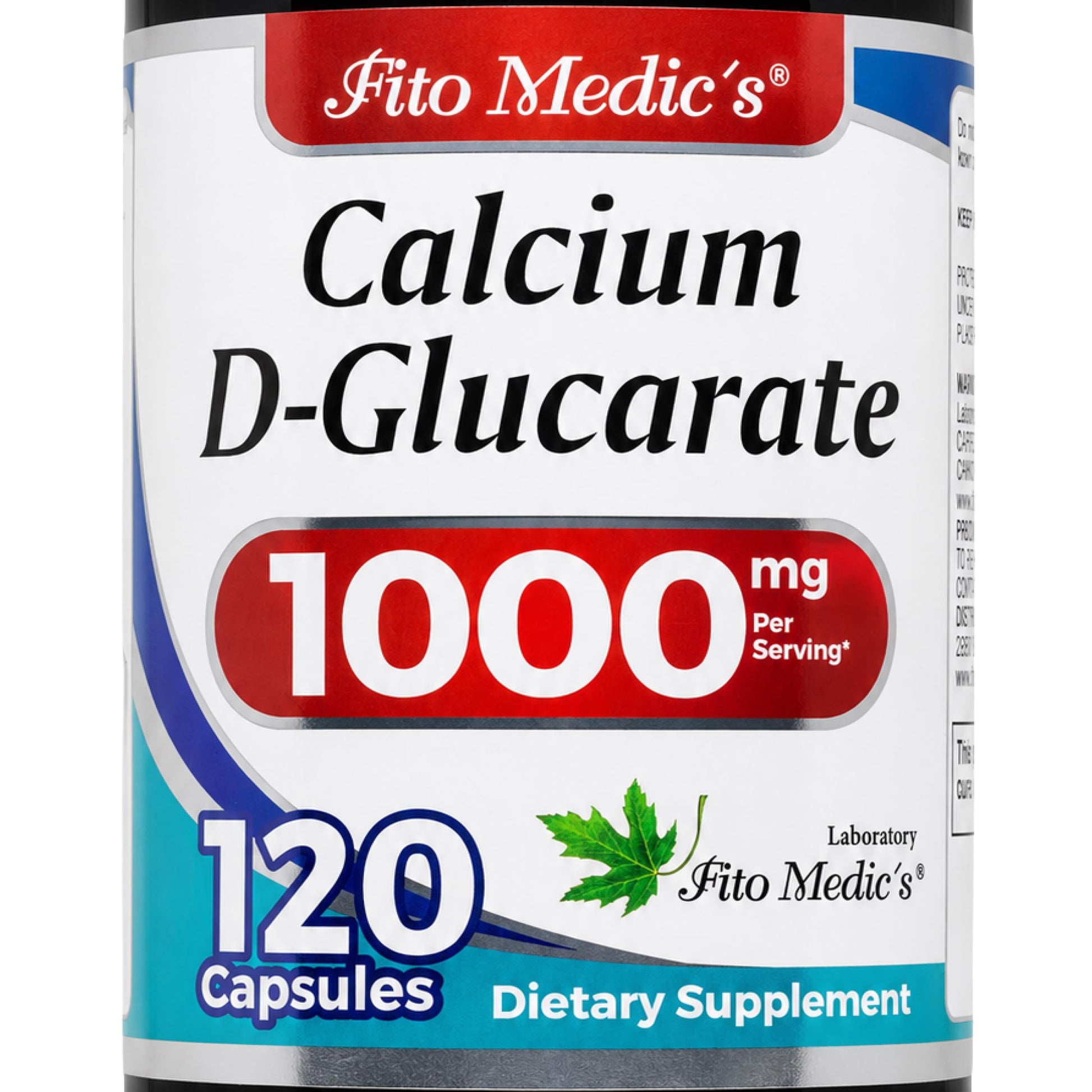 FITO MEDIC'S Calcium d-glucarate 1000mg Capsule, 120 Count