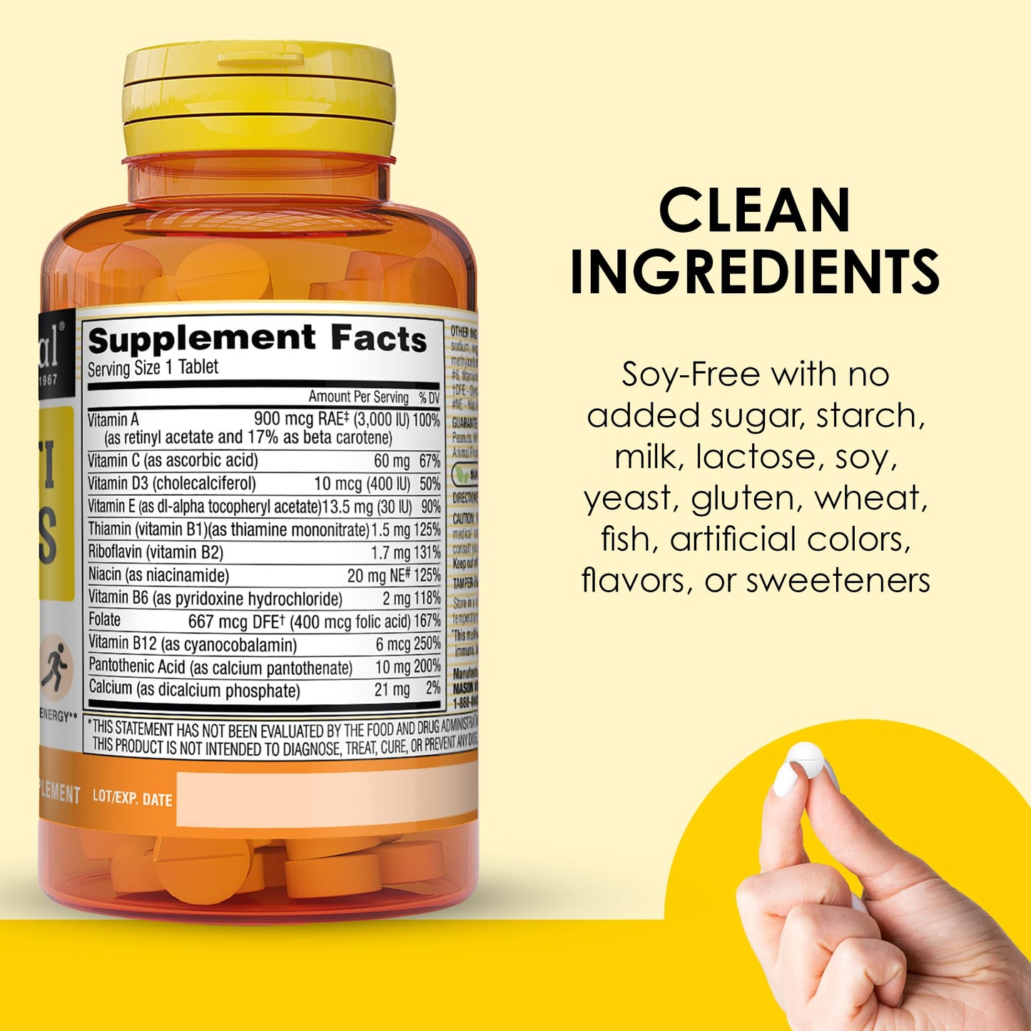 Mason Natural Mini Multivitamin with Iron Tablet, 100 Count