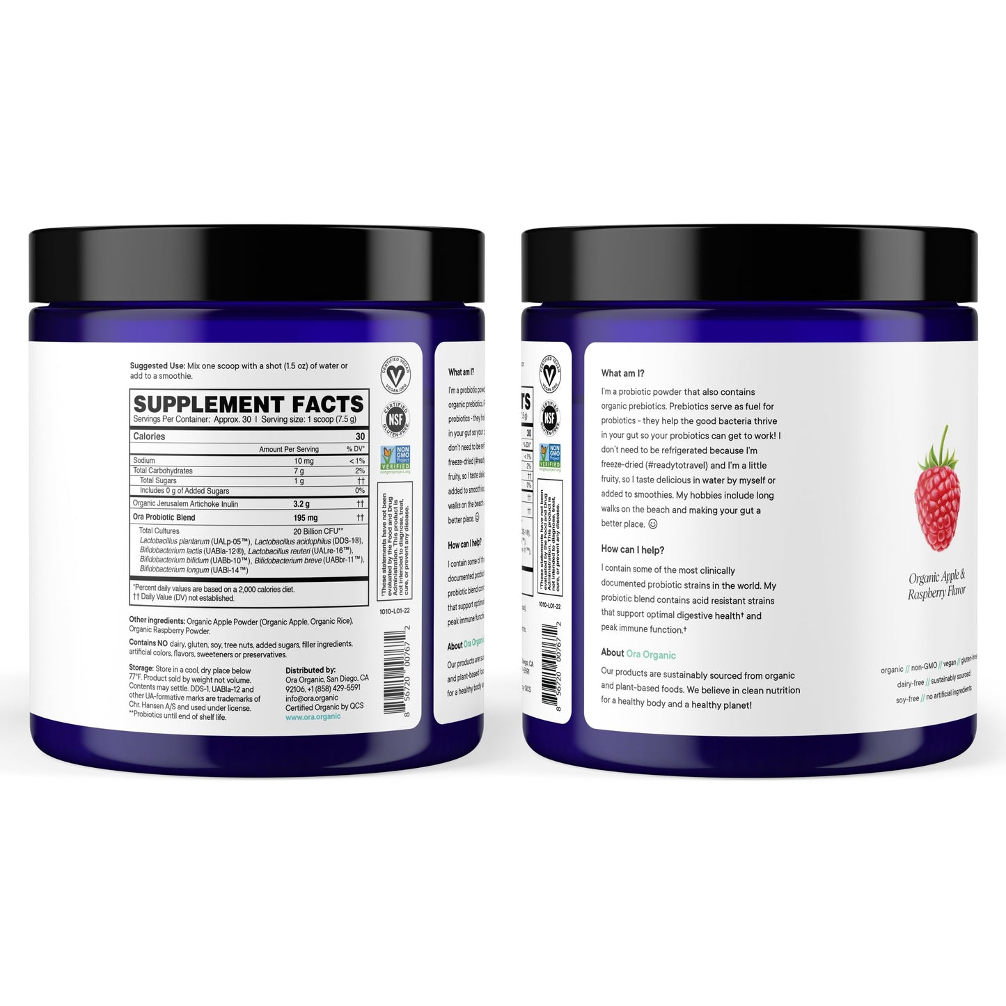 Ora Organic Prebiotic and Probiotic Powder Supplement, 7.9 oz