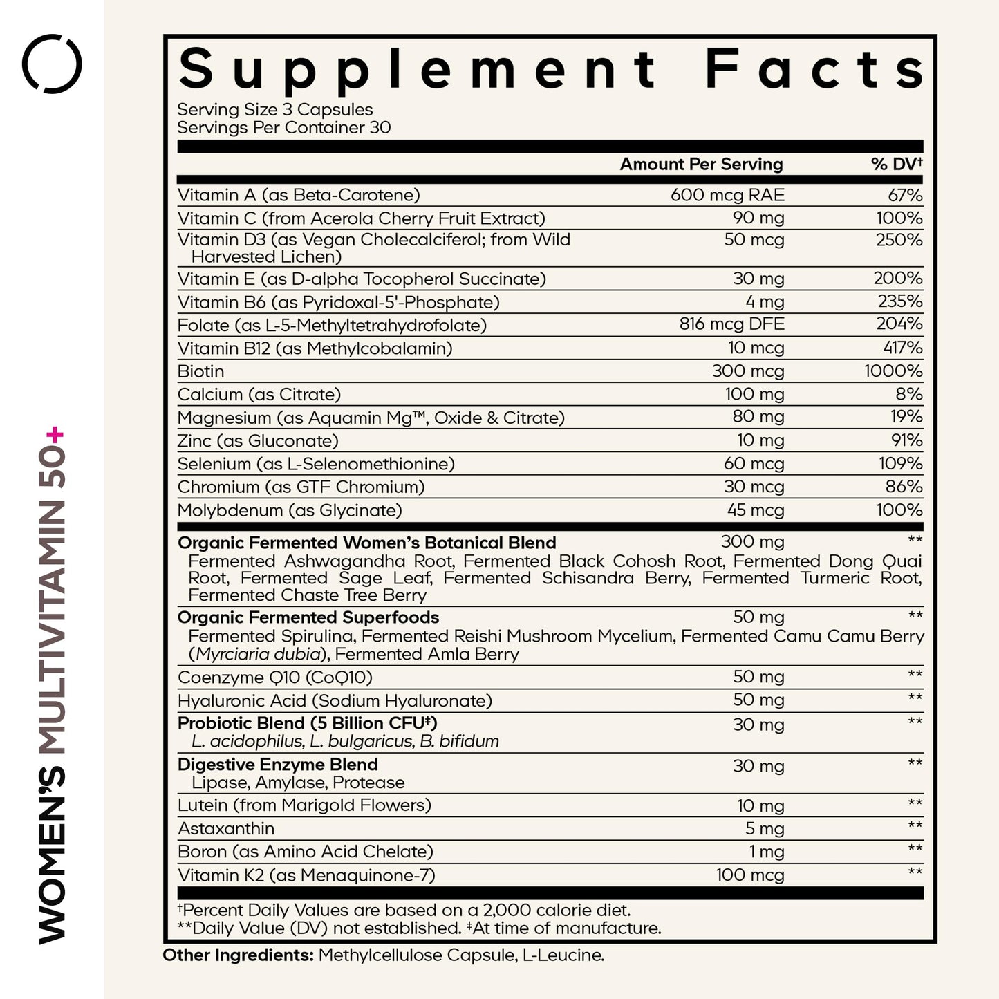 Codeage Women's Multivitamin 50+ Supplement Capsule, 90 Capsules