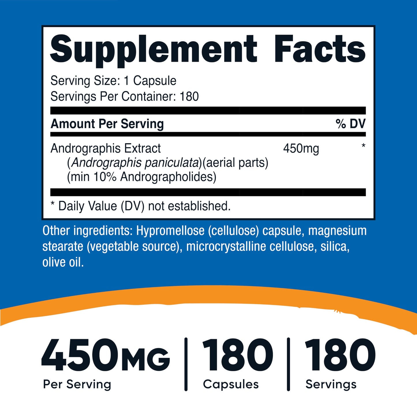 Nutricost Andrographis Extract (450mg) Capsules, 180 Count