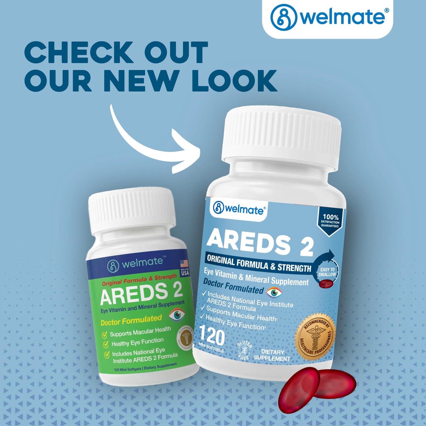 WELMATE AREDS 2 Eye Vitamin and Mineral Supplement Softgels, 120