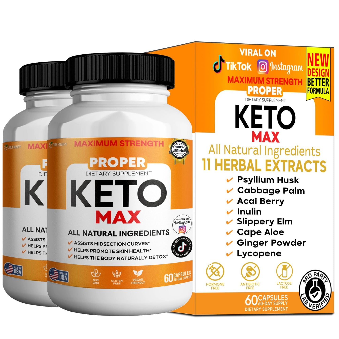 GREENVIFY Proper Keto Max Dietary Supplement 60 Capsules