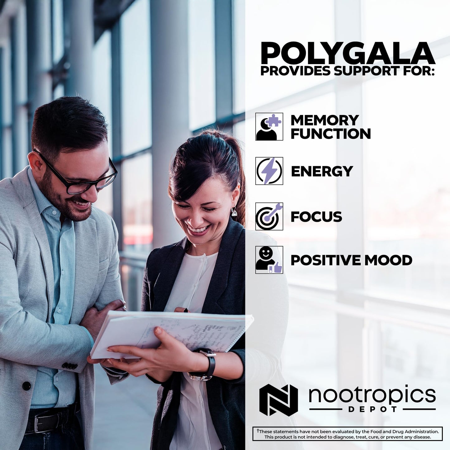 Nootropics Depot Polygala tenuifolia Capsules 180 Count
