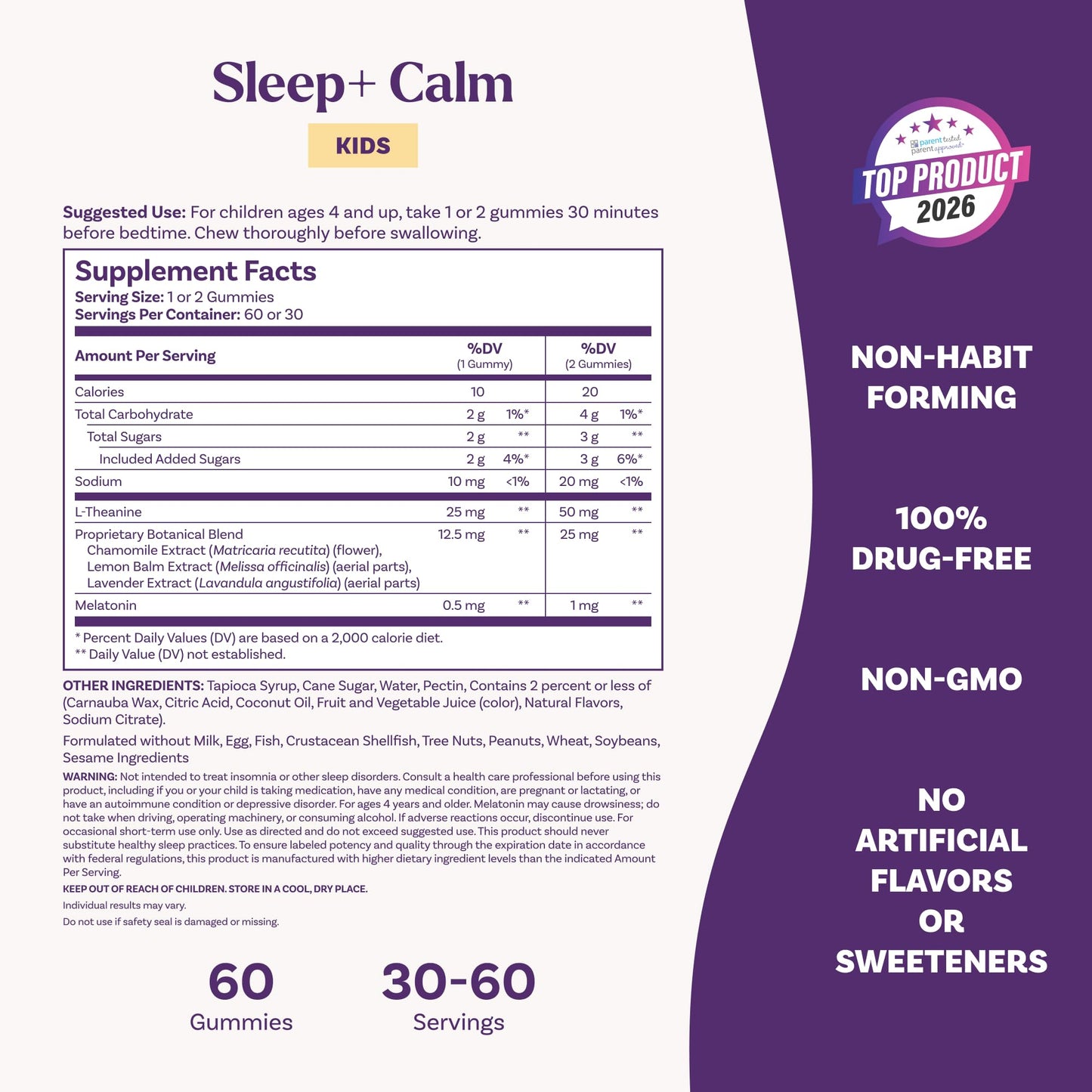 Natrol Kids Sleep+ Calm Sleep Gummies for Kids Gummy 60 Count