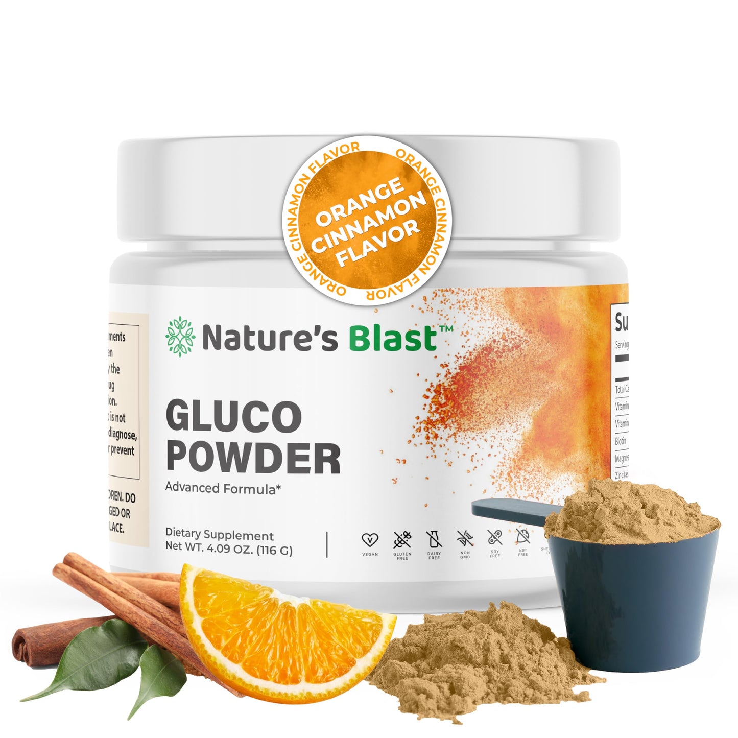 NATURES BLAST Gluco-Powder with White Mulberry Extract & Ceylon Cinnamon - Organic Metabolic Wellness Blend for Energy & Vitality Powder 4.09 Ounce