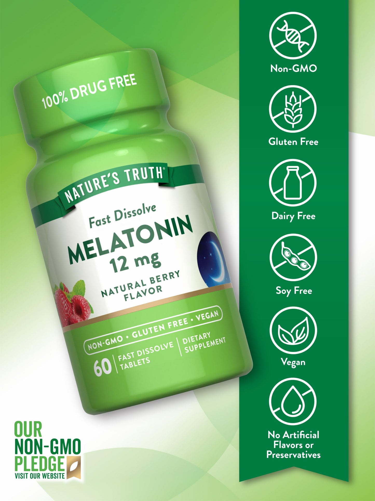 Nature's Truth Melatonin 12mg, 60 Tablets