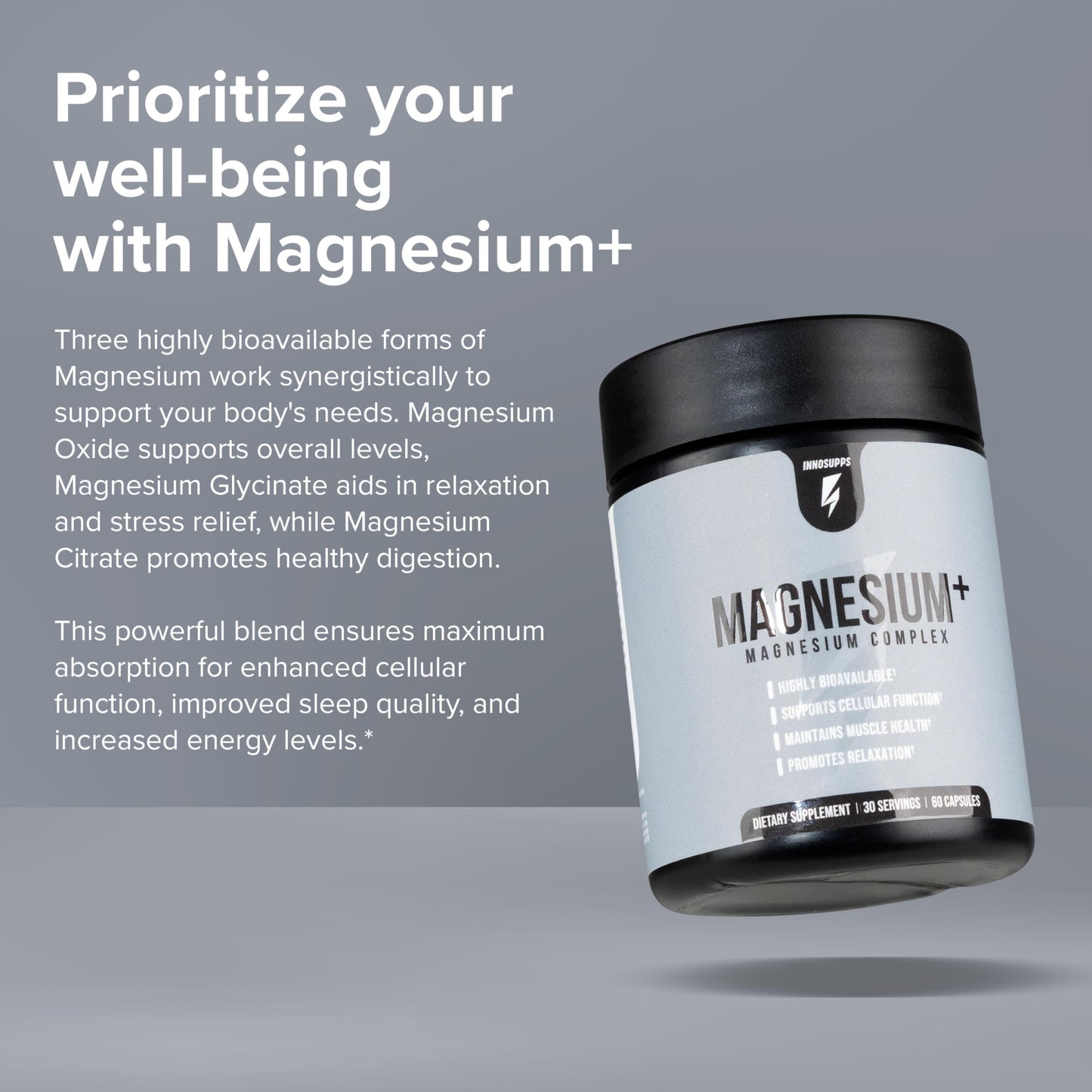 InnoSupps Magnesium Triple-Action Bioavailable Magnesium Complex Capsule 60 Capsules