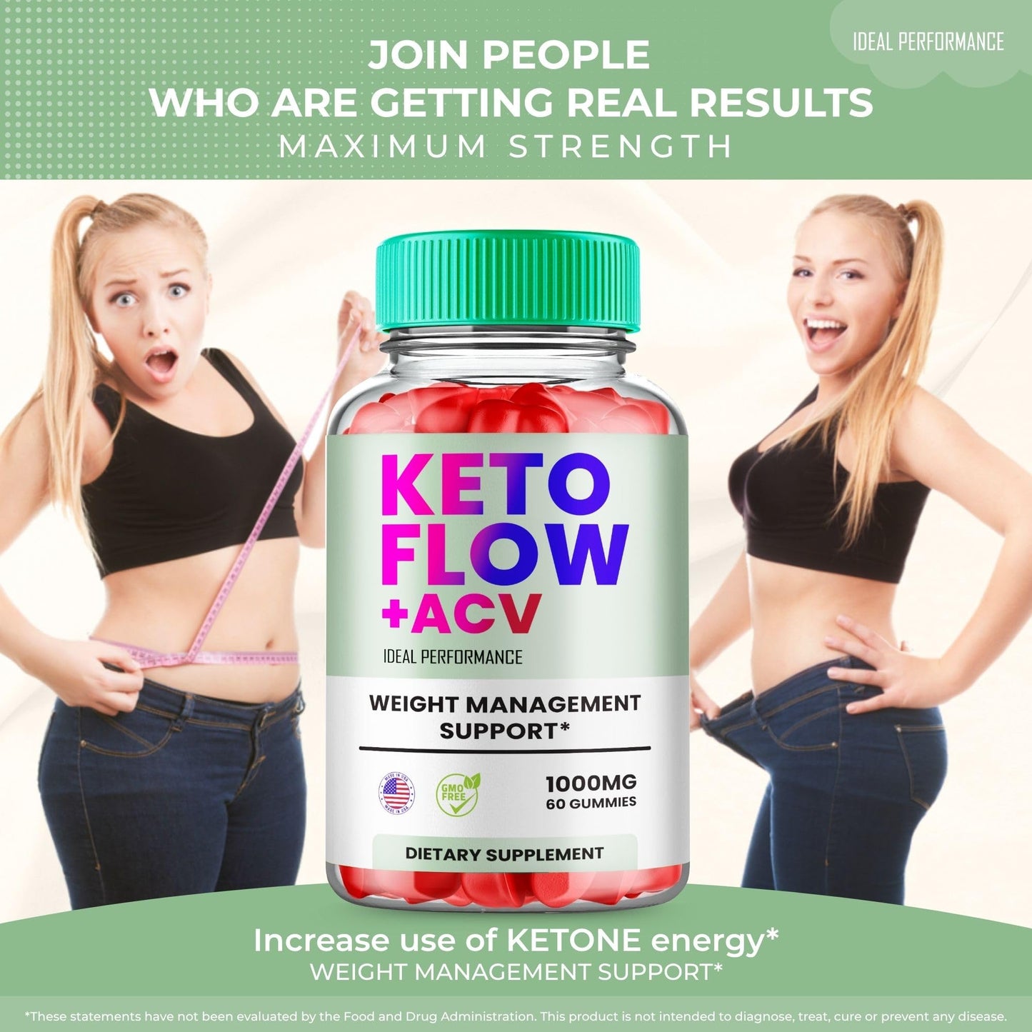 Ideal Performance Keto Flow + ACV Gummies, Gummy, 300 Count