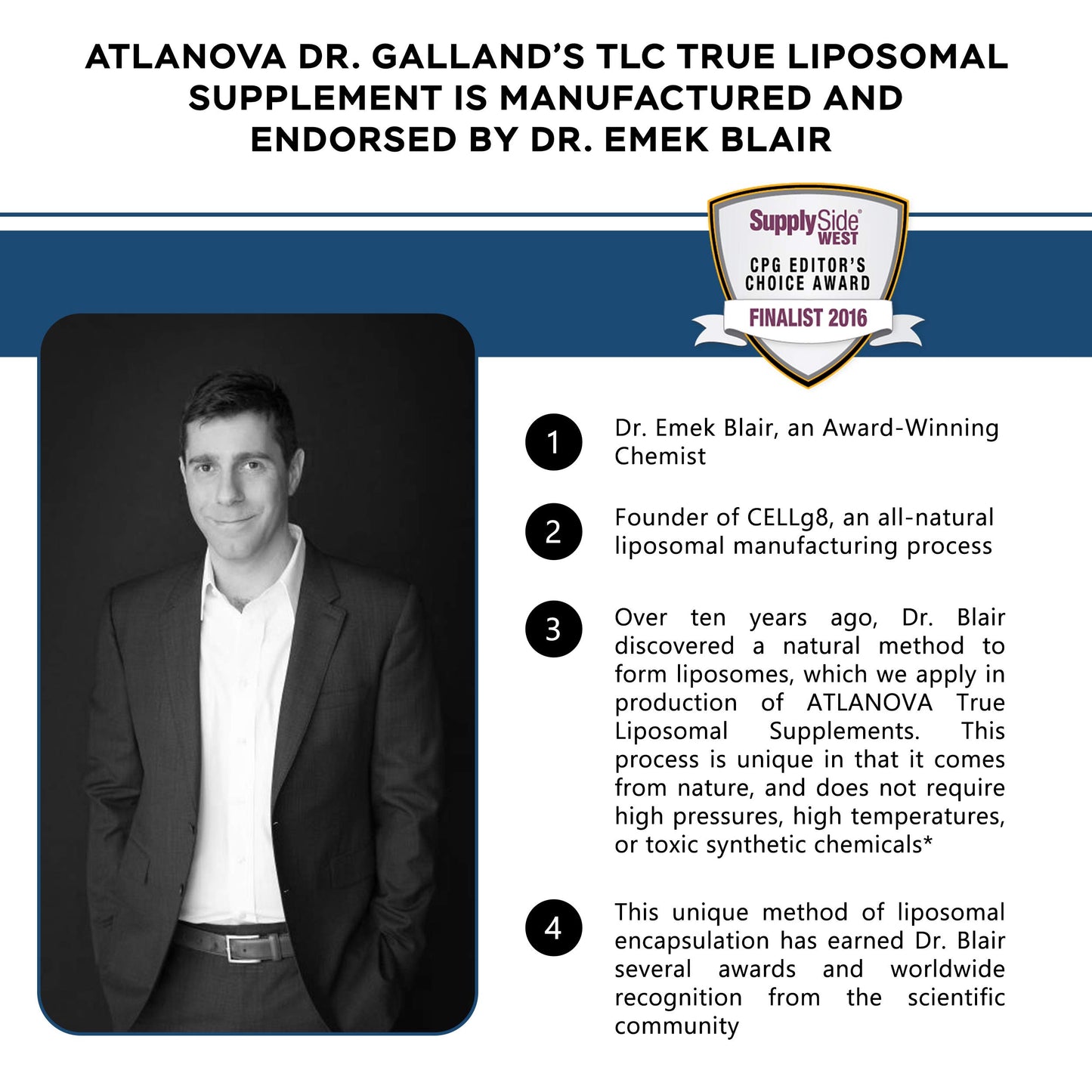 ATLANOVA Dr. Galland’s TLC - True Liposomal Supplement, Turmeric Curcumin Supplement - Luteolin, Black Cumin Seed & 5% Thymoquinone, High Absorption Formula, Vegan - 60 Capsules