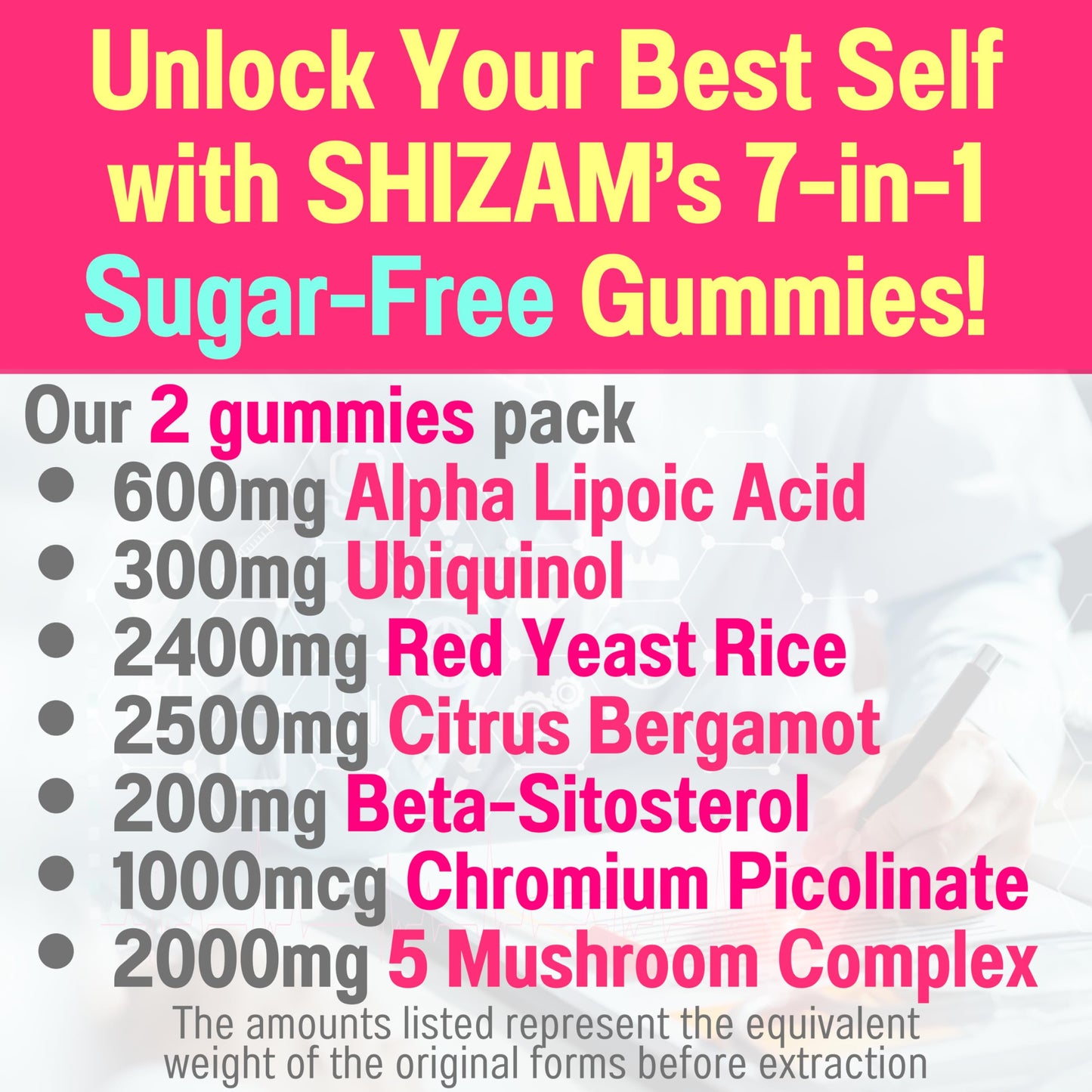 SHIZAM Red Yeast Rice Gummies 60 Count