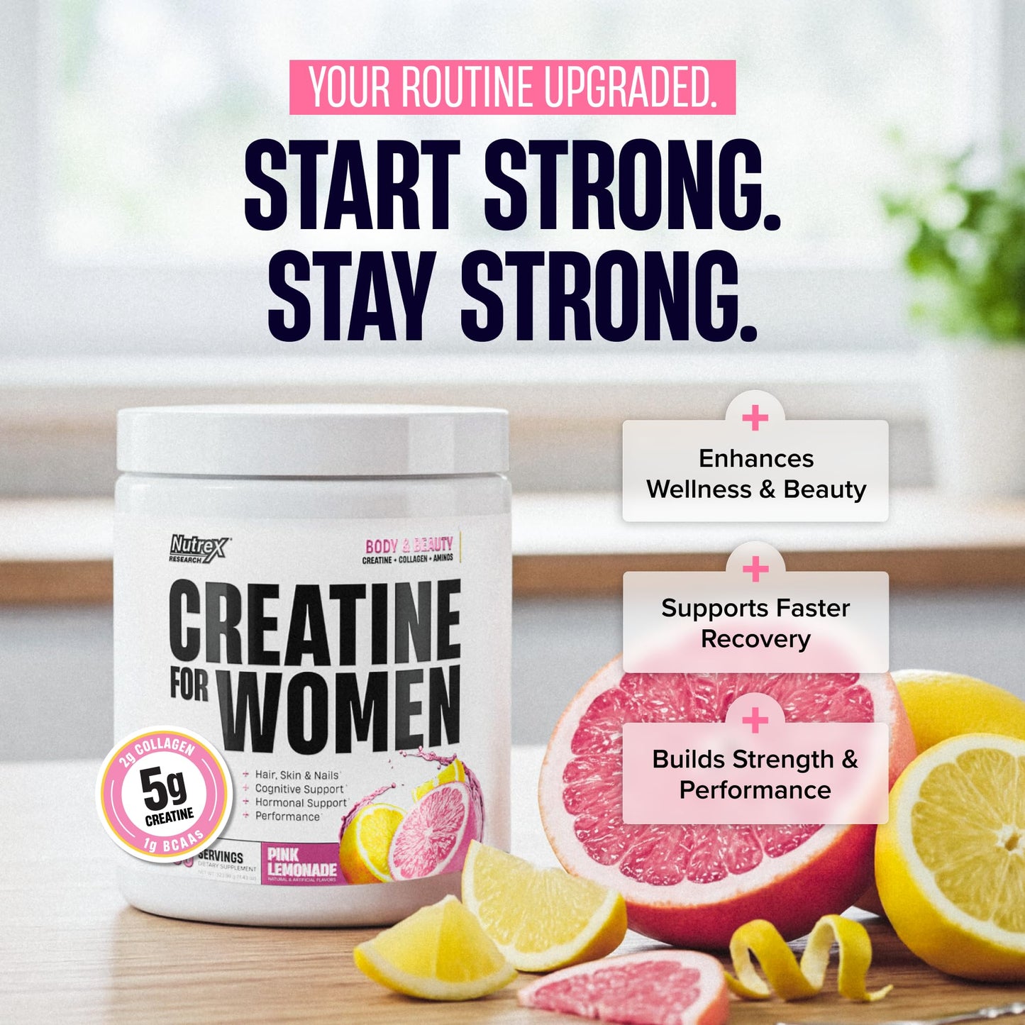 Nutrex Research Creatine for Women Booty and Beauty – Pink Lemonade Powder 13 Ounce