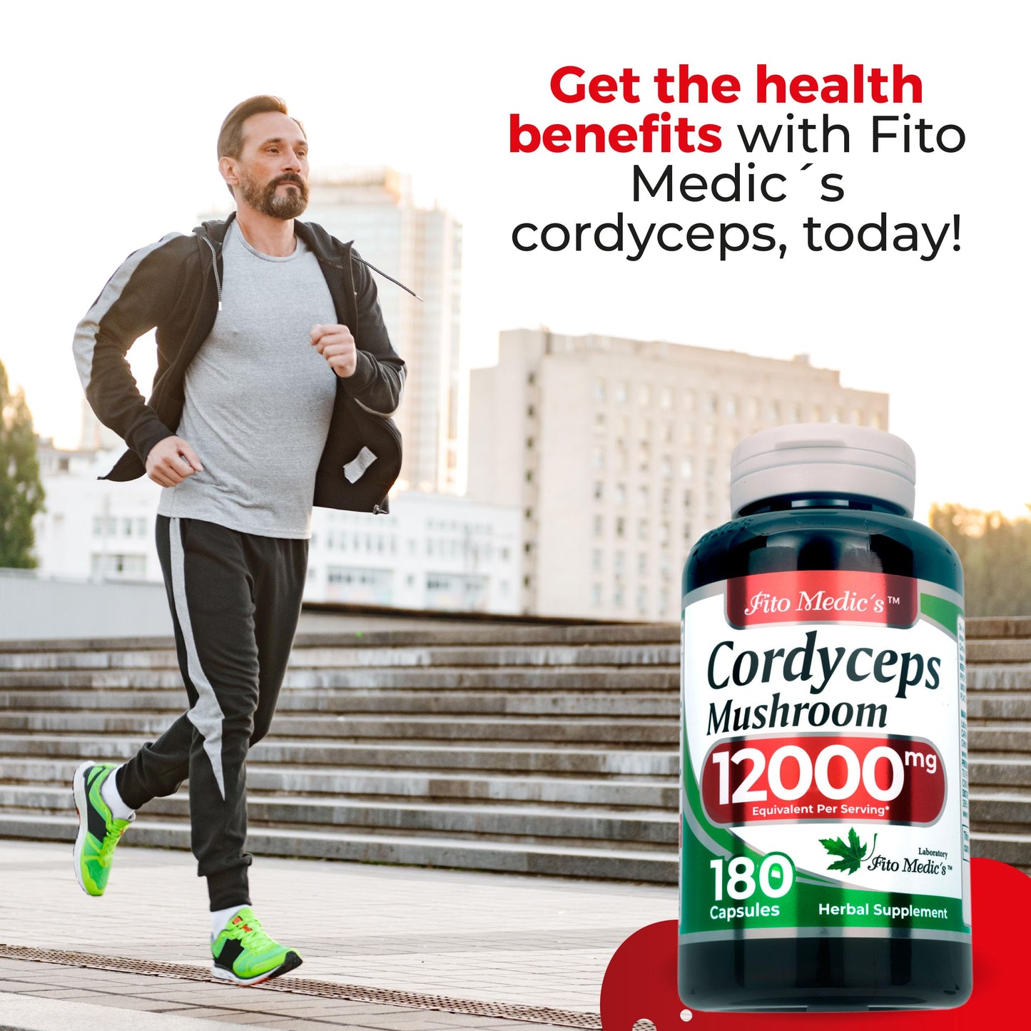 FITO MEDIC'S Cordyceps Mushroom Capsule, 180 Count