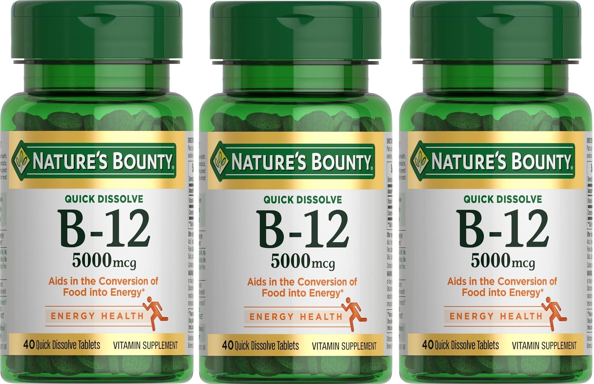 Nature's Bounty Vitamin B-12 5000 mcg Tablets, 120 Count