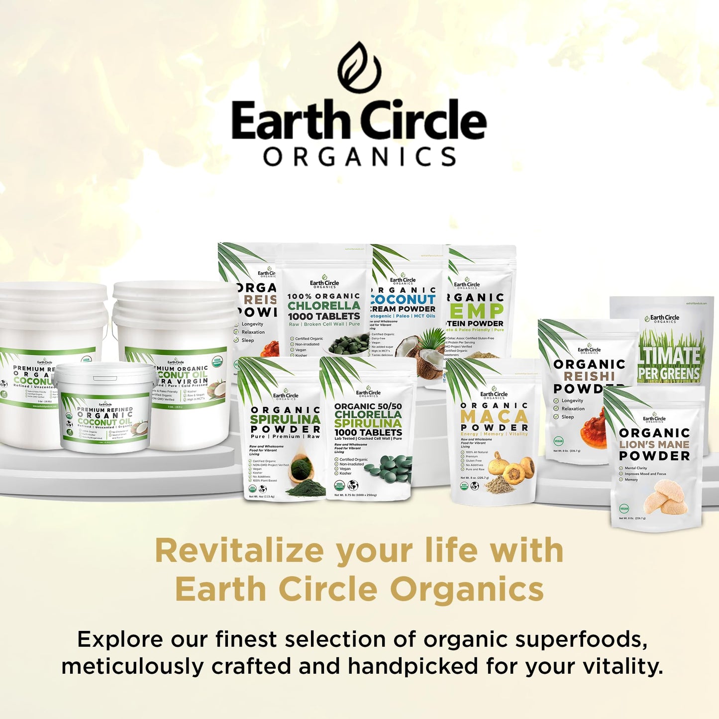 Earth Circle Organics Yellow Maca Root Powder, 24 oz total (3 x 8 oz)