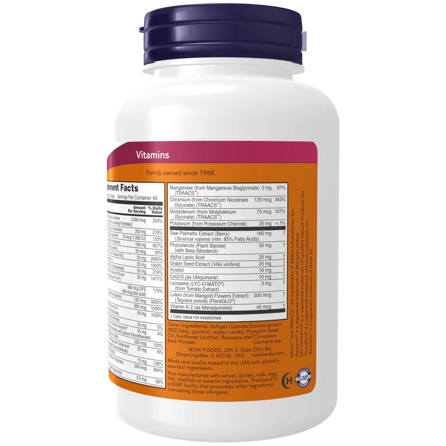 NOW Foods Adam Men's Multiple Vitamin Softgels 90 Count