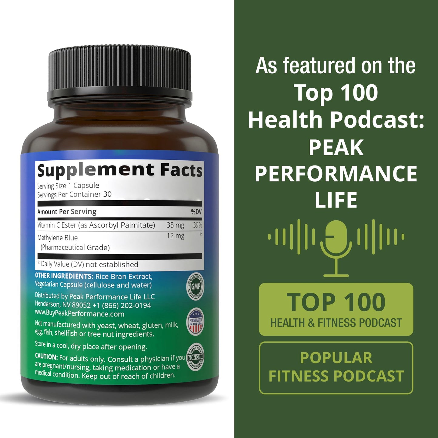 Peak Performance Methylene Blue Capsule 30 Count