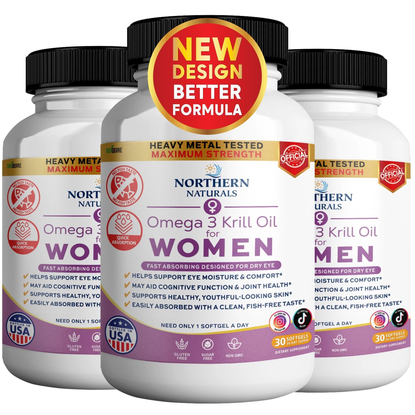 BIOQUIRE Omega 3 Krill Oil for Women Capsules 30