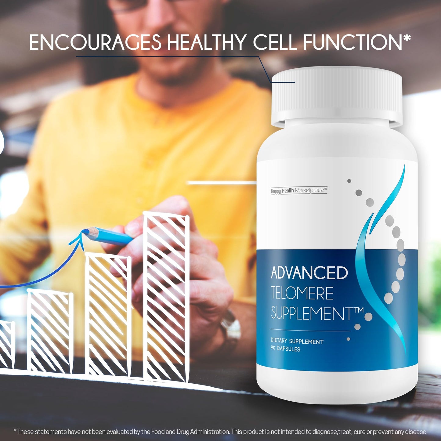 Happy Health Marketplace Advanced Telomere Support Capsule, 90 Count