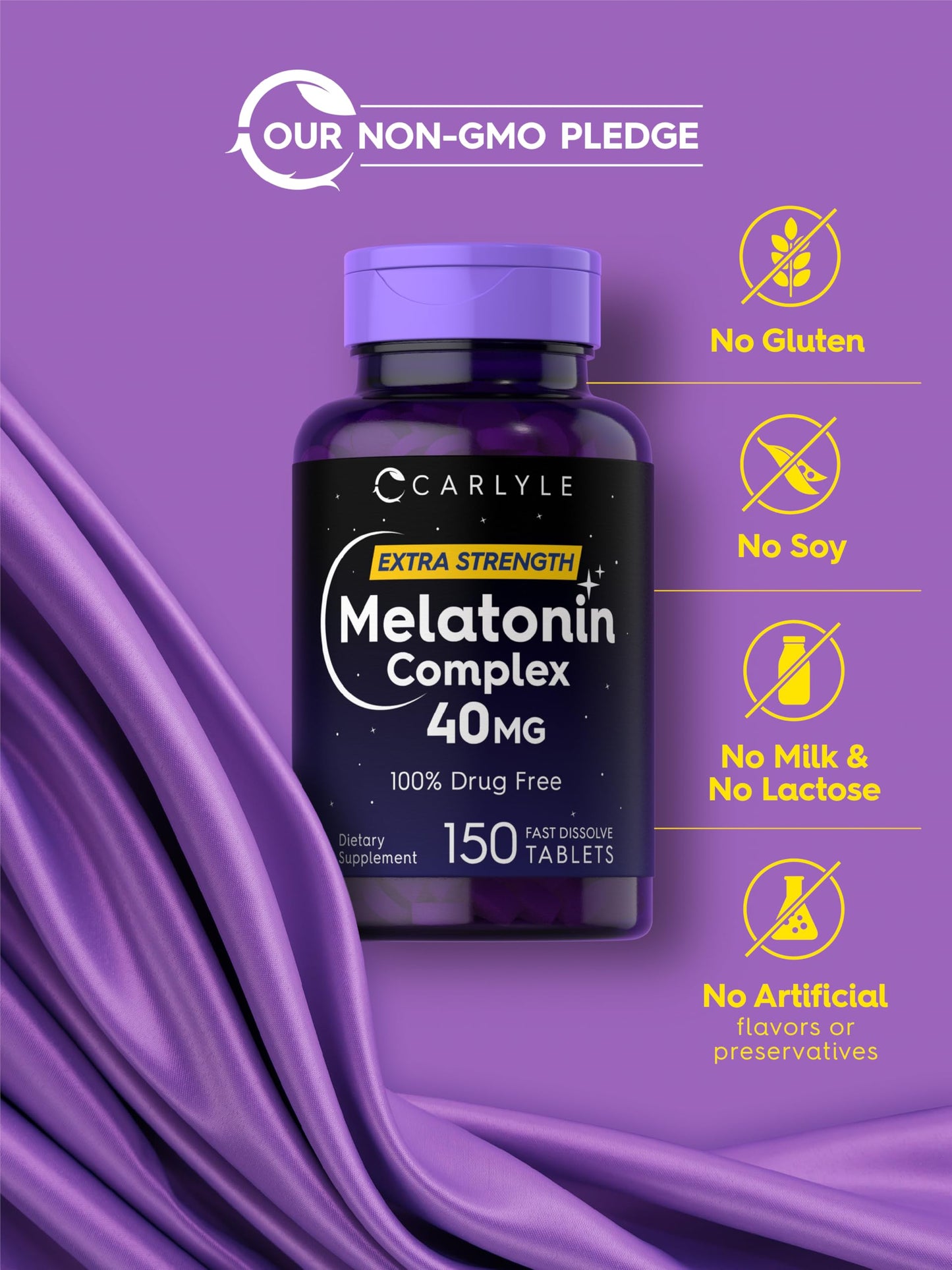Carlyle Melatonin 40mg Complex Tablets, 150 Count