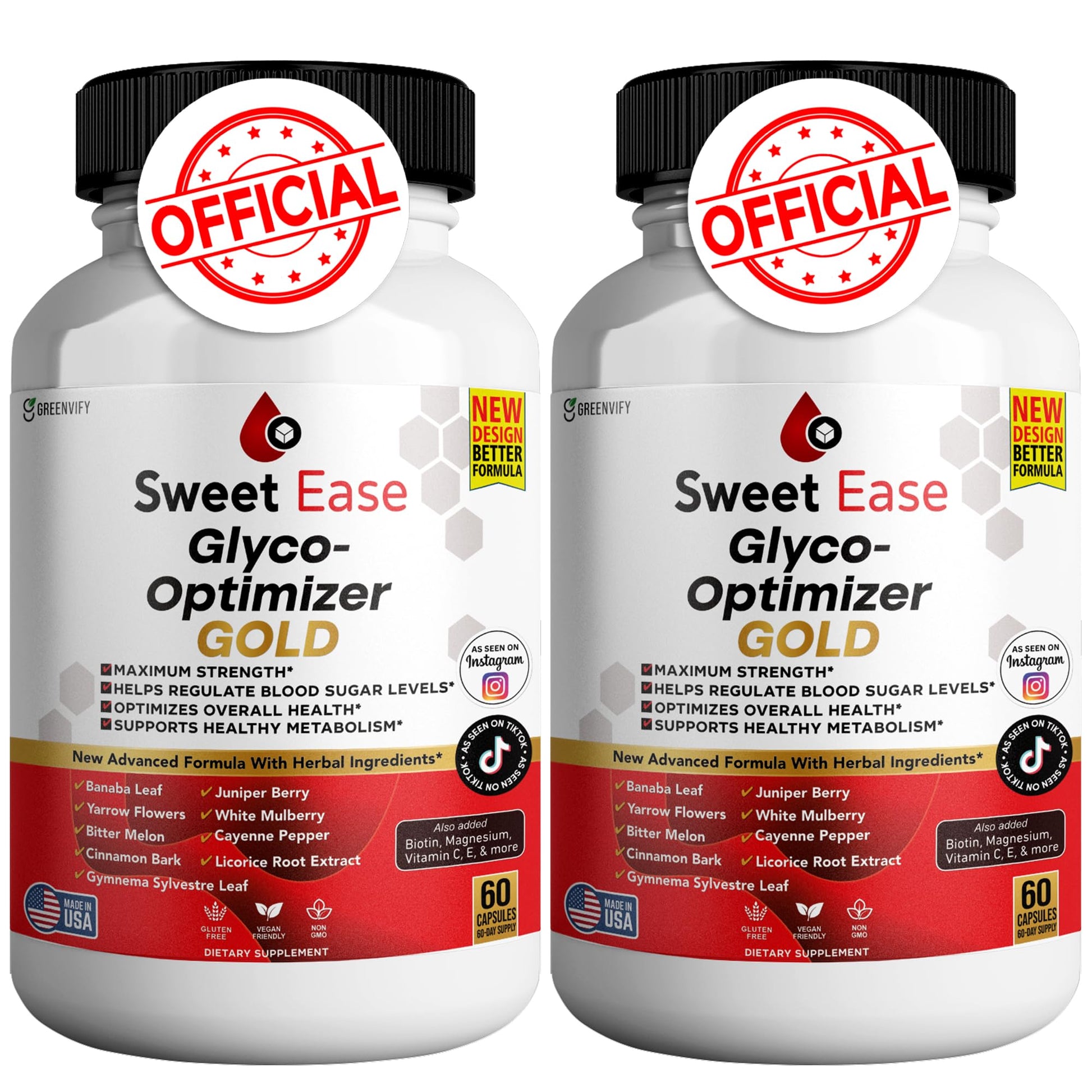 GREENVIFY Sweet Ease Glyco Optimizer Gold, 120 Capsules
