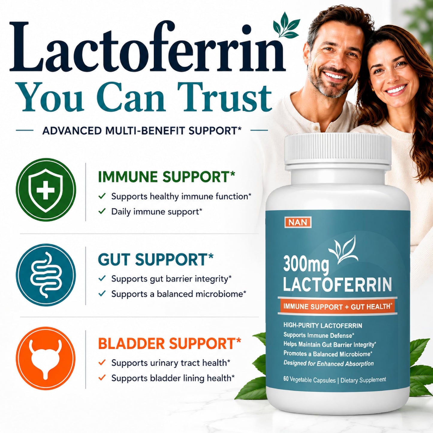 Natural Approach Lactoferrin 300 Capsule, 60 Capsules