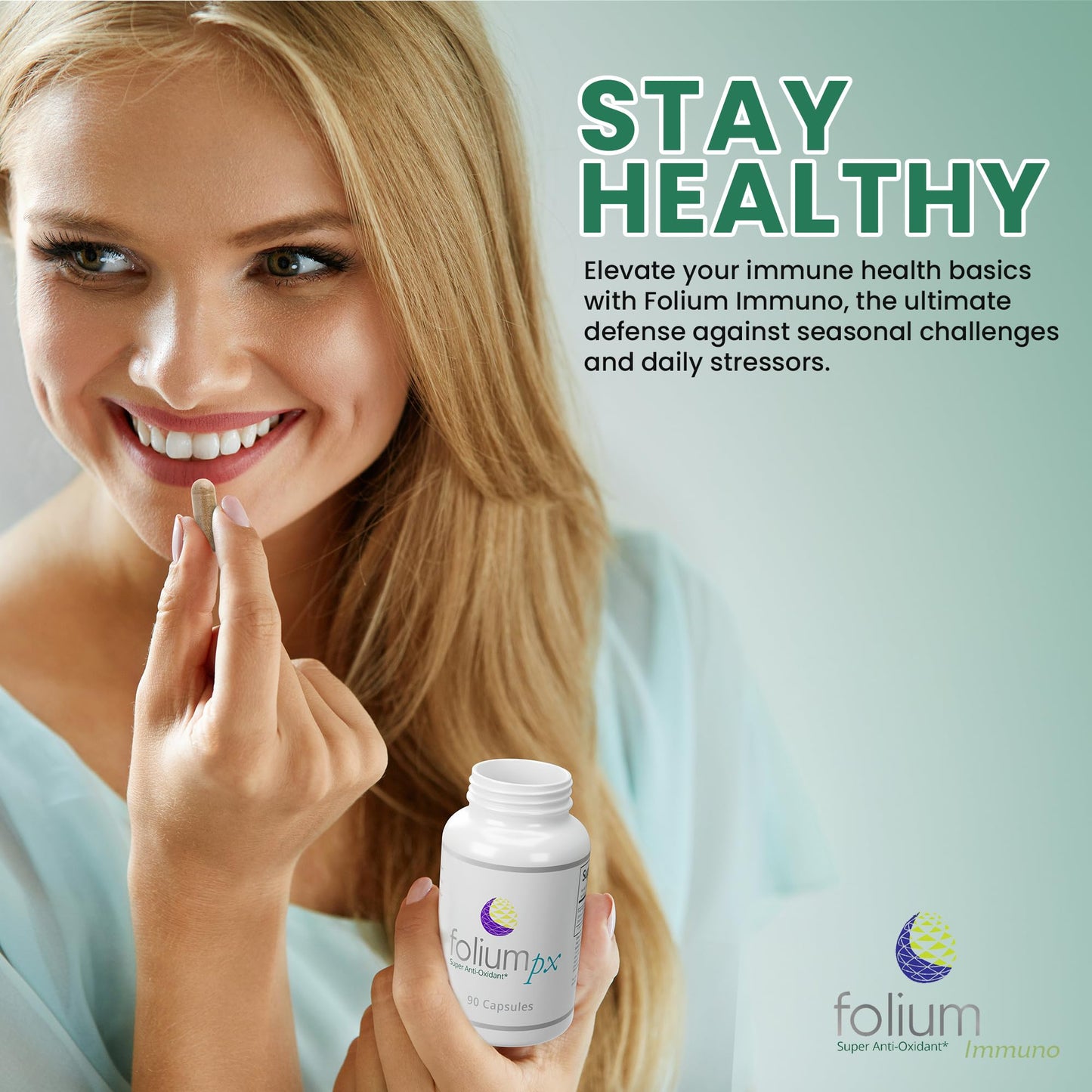 Generic Folium Immuno Inflammation Support Supplement-Pine Parts, GrapeSeed, Ginger, Turmeric, Green Tea, White Pepper & Pomegranate Capsule, 1