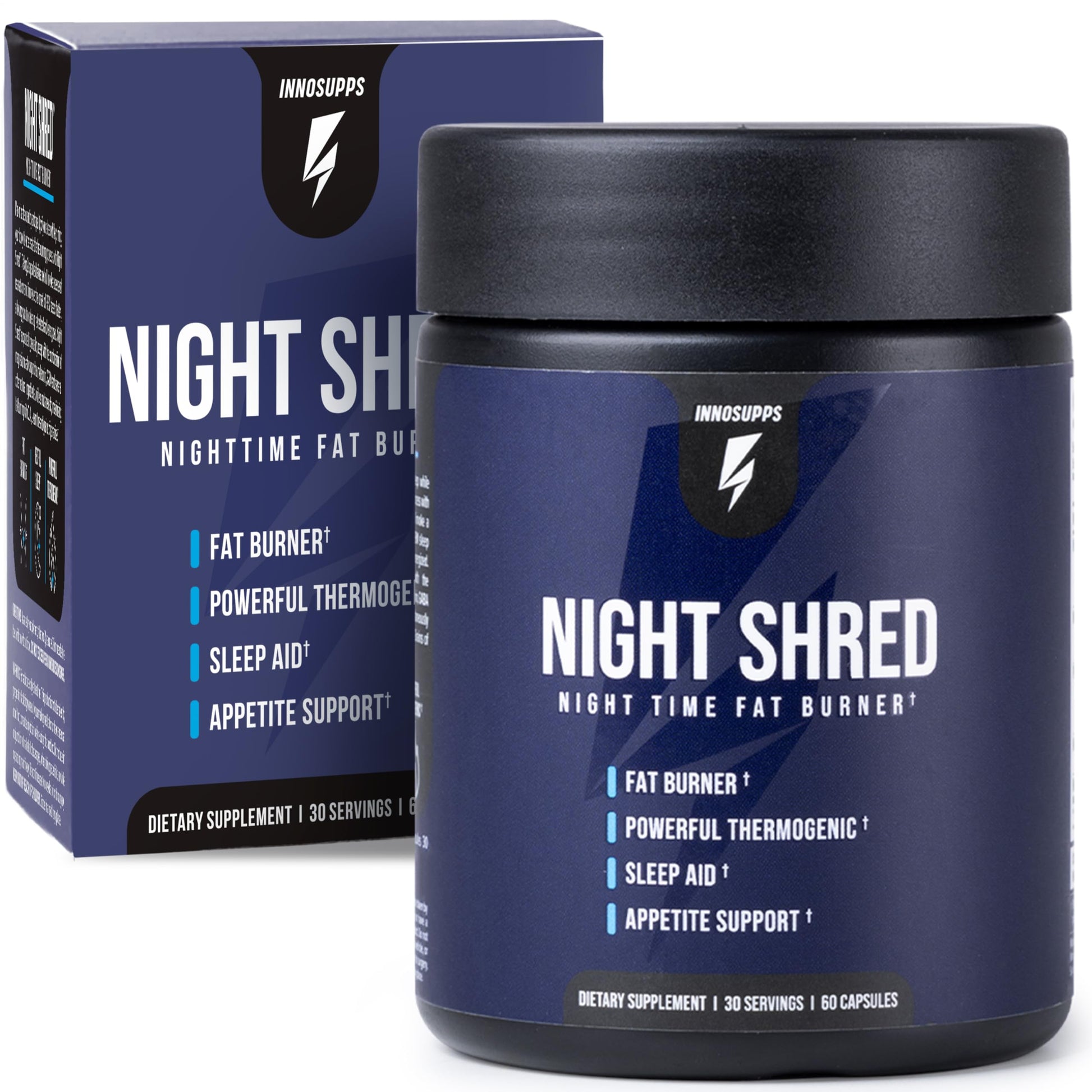 InnoSupps Night Shred Night Time Fat Burner, Weight Loss, Natural Sleep Support Capsule, 60 Count