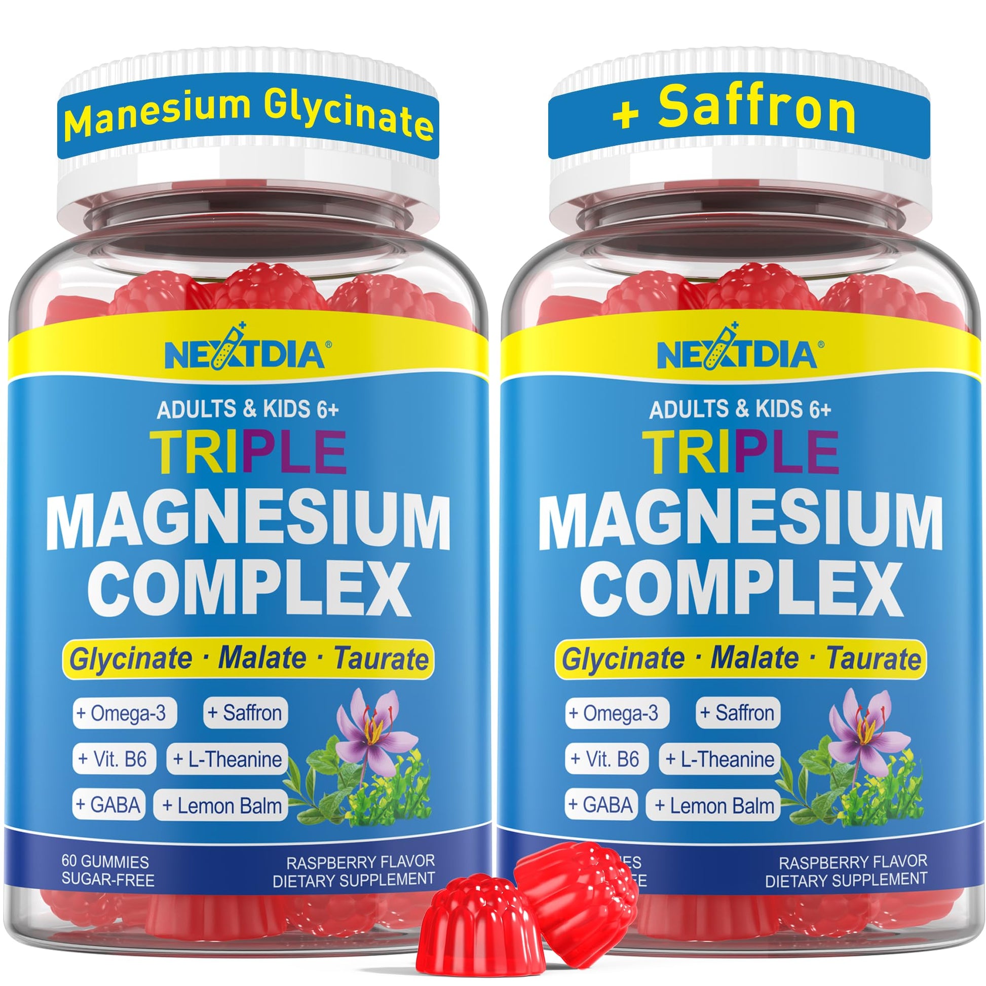 Nextdia Magnesium Glycinate Calm Focus Gummies, 120 Gummies